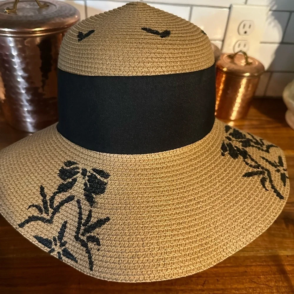 Hand painted one of a kind summer hat